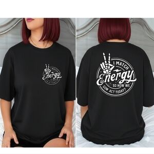 Funny shirt I match energy humor skeleton hand popular cute